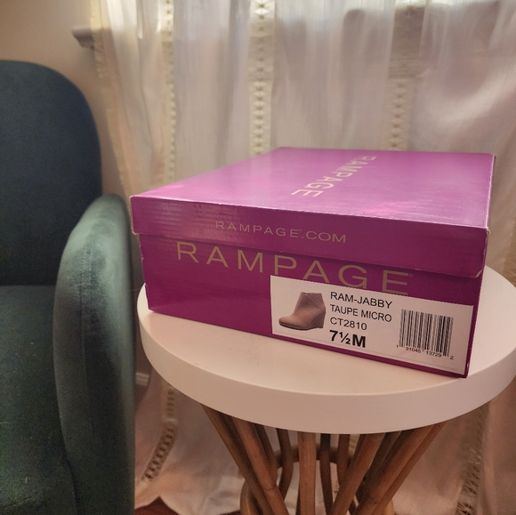 Rampage Brown Suede Wedge Booties - Picture 2 of 7